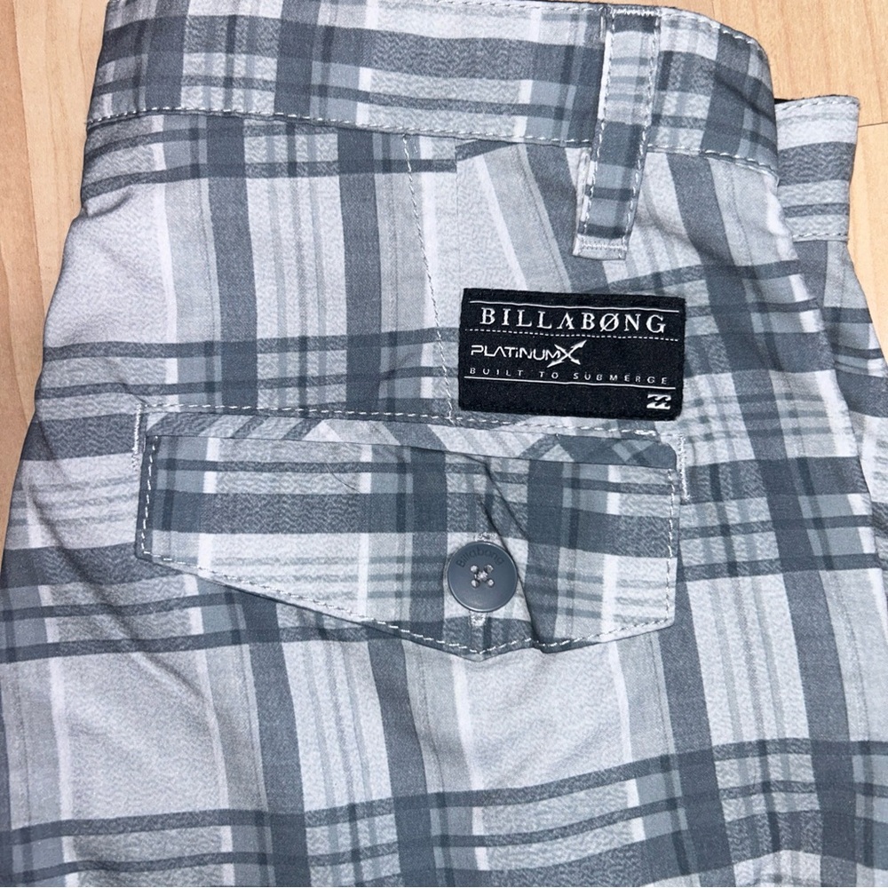 Billabong Gray Plaid Shorts